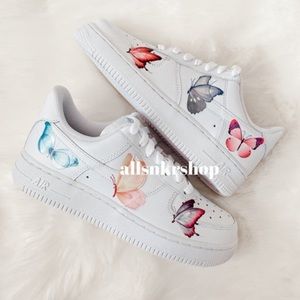 Nike womens air force 1 low custom butterf…